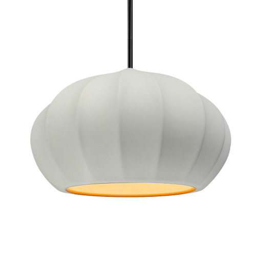 Oval Fluted 1-Light Pendant (254|CER-6605-MTGD-MBLK-RIGID-LED1-700)