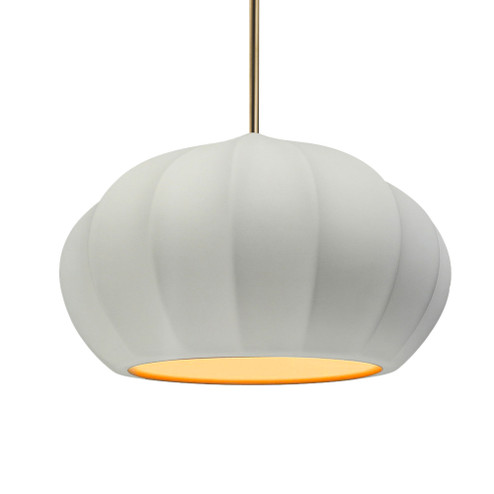 Oval Fluted 1-Light Pendant (254|CER-6605-MTGD-ABRS-RIGID-LED1-700)