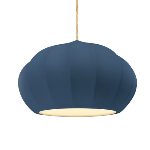 Oval Fluted 1-Light Pendant (254|CER-6605-MID-MBLK-BEIG-TWST)