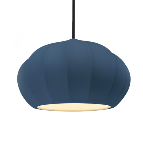 Oval Fluted 1-Light Pendant (254|CER-6605-MID-CROM-BKCD)