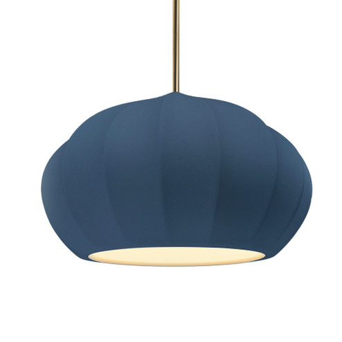 Oval Fluted 1-Light Pendant (254|CER-6605-MDMT-ABRS-RIGID)