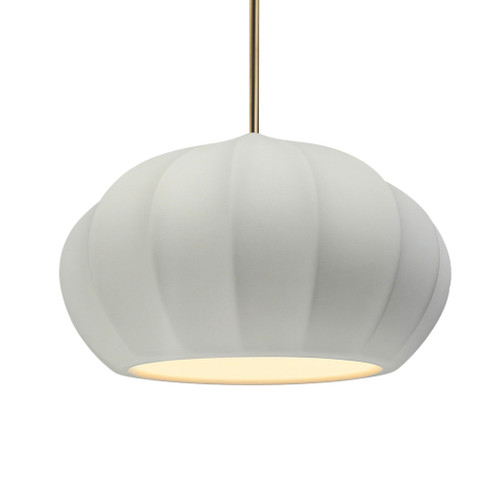 Oval Fluted LED 1-Light Pendant (254|CER-6605-MAT-ABRS-RIGID-LED1-700)