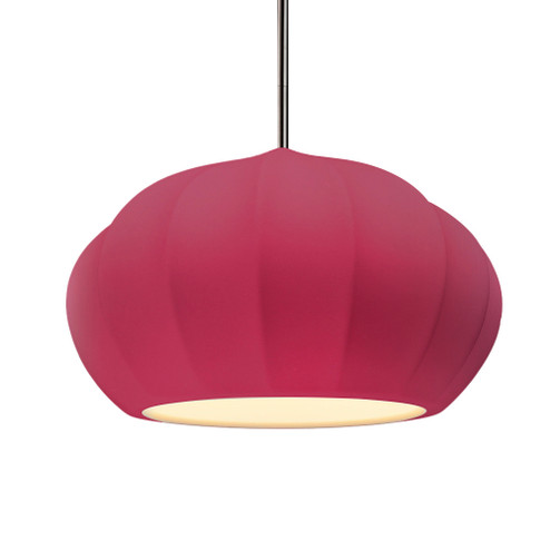 Oval Fluted 1-Light Pendant (254|CER-6605-CRSE-NCKL-RIGID)