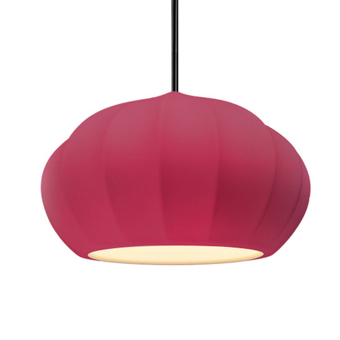 Oval Fluted 1-Light Pendant (254|CER-6605-CRSE-MBLK-RIGID)