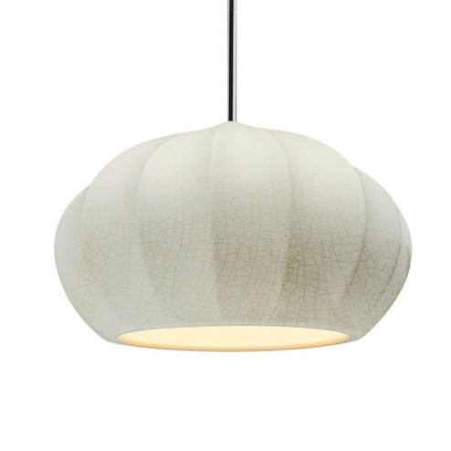 Oval Fluted 1-Light Pendant (254|CER-6605-CRK-CROM-RIGID-LED1-700)