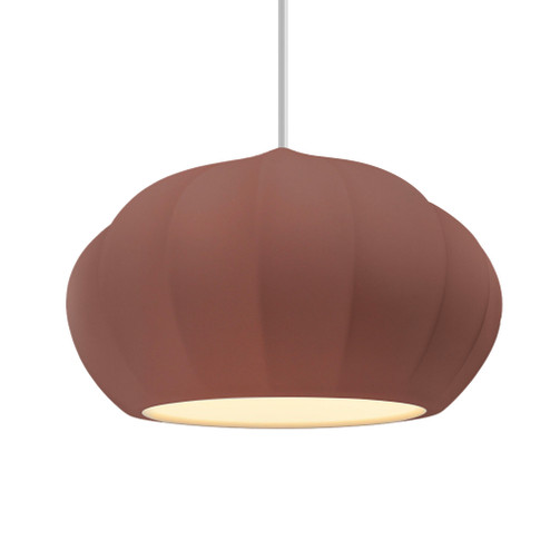 Oval Fluted 1-Light Pendant (254|CER-6605-CLAY-MBLK-WTCD-LED1-700)