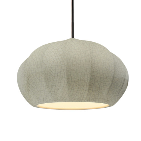 Oval Fluted 1-Light Pendant (254|CER-6605-CKC-NCKL-RIGID-LED1-700)
