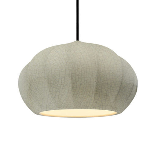 Oval Fluted 1-Light Pendant (254|CER-6605-CKC-MBLK-RIGID-LED1-700)