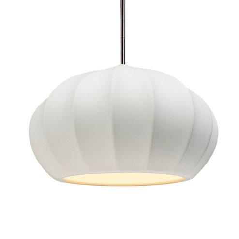 Oval Fluted 1-Light Pendant (254|CER-6605-BIS-NCKL-RIGID-LED1-700)