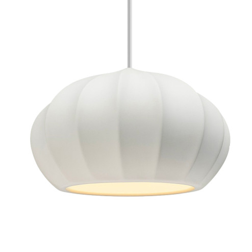 Oval Fluted 1-Light Pendant (254|CER-6605-BIS-ABRS-WTCD-LED1-700)