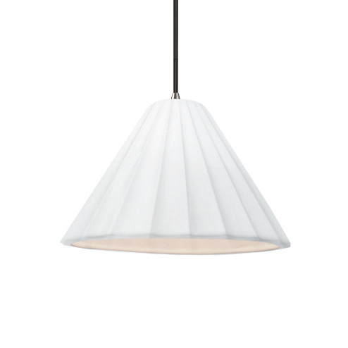 Short Fluted 1-Light Pendant (254|CER-6600-WTWT-NCKL-BKCD)