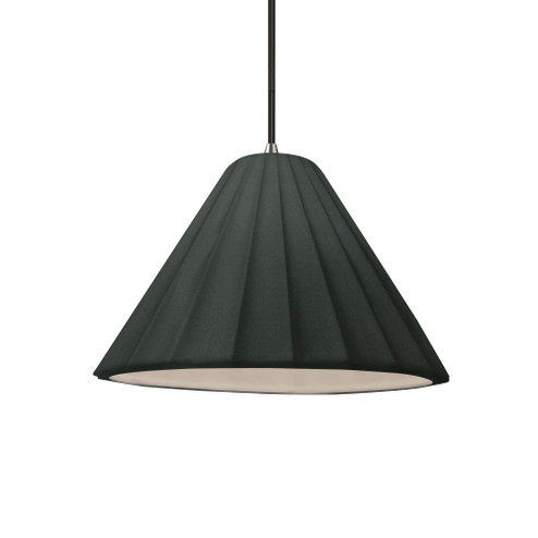 Short Fluted 1-Light Pendant (254|CER-6600-PWGN-NCKL-BKCD-LED1-700)