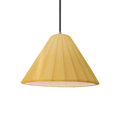 Short Fluted 1-Light Pendant (254|CER-6600-MYLW-NCKL-BKCD)