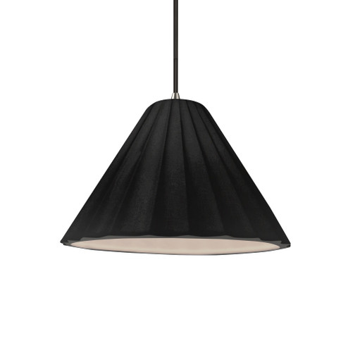Short Fluted 1-Light Pendant (254|CER-6600-BLK-NCKL-BKCD)