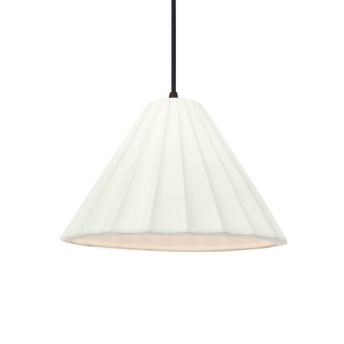 Short Fluted 1-Light Pendant (254|CER-6600-BIS-MBLK-BKCD-LED1-700)