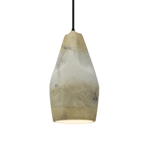 Tall Crease 1-Light Pendant (254|CER-6597-TRAG-MBLK-BKCD-LED1-700)