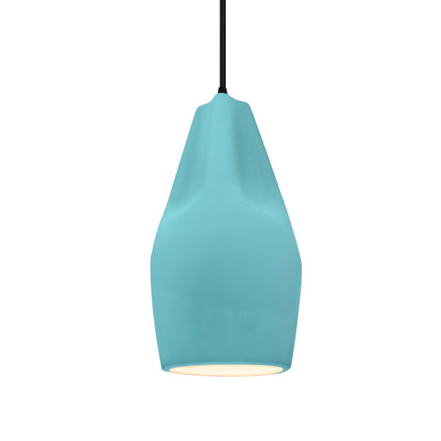 Tall Crease 1-Light Pendant (254|CER-6597-RFPL-MBLK-BKCD-LED1-700)