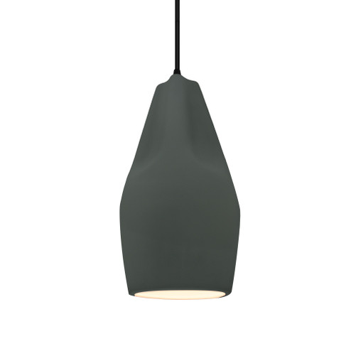 Tall Crease 1-Light Pendant (254|CER-6597-PWGN-MBLK-BKCD-LED1-700)