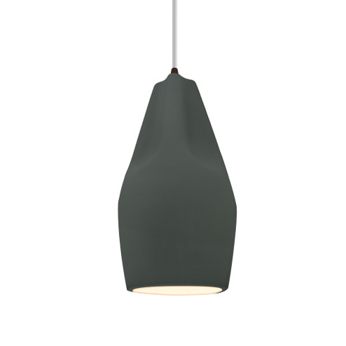 Tall Crease 1-Light Pendant (254|CER-6597-PWGN-DBRZ-WTCD)
