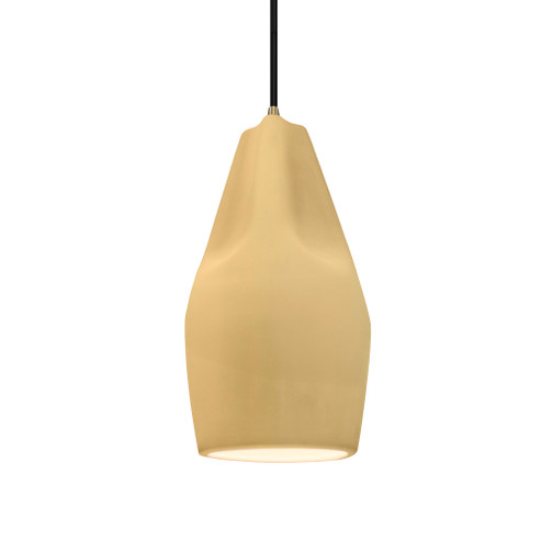 Tall Crease 1-Light Pendant (254|CER-6597-MYLW-ABRS-BKCD)