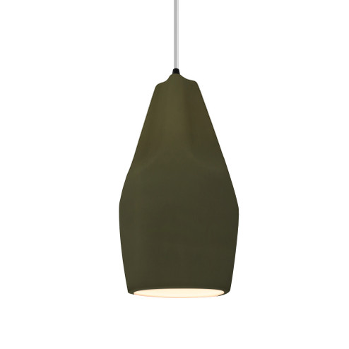 Tall Crease LED 1-Light Pendant (254|CER-6597-MGRN-MBLK-WTCD-LED1-700)