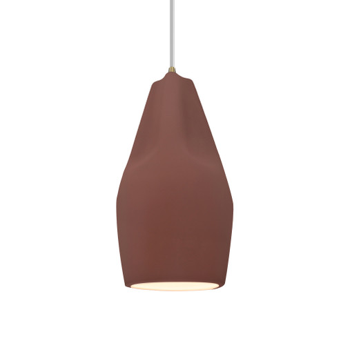 Tall Crease 1-Light Pendant (254|CER-6597-CLAY-ABRS-WTCD)