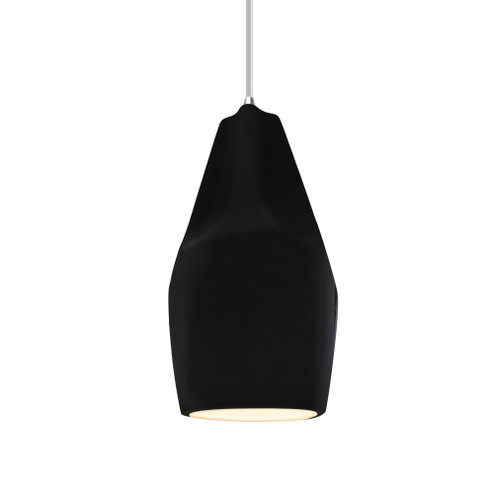 Tall Crease 1-Light Pendant (254|CER-6597-BLK-CROM-WTCD)