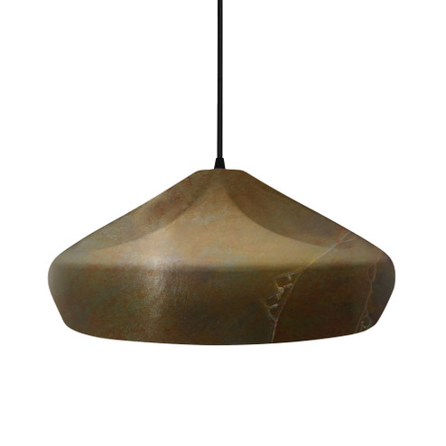 Large Crease 1-Light Pendant (254|CER-6595-SLTR-MBLK-BKCD)