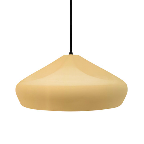 Large Crease 1-Light Pendant (254|CER-6595-MYLW-MBLK-BKCD-LED1-700)