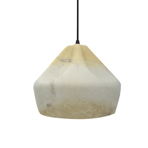 Small Crease 1-Light Pendant (254|CER-6590-TRAG-MBLK-BKCD)