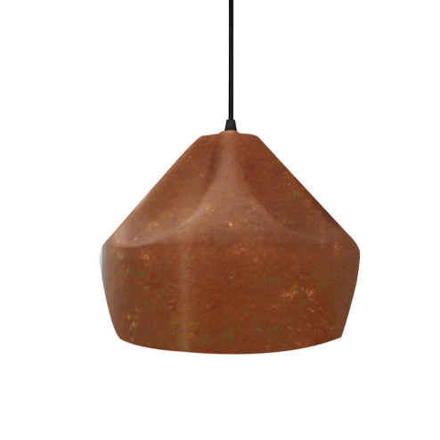 Small Crease 1-Light Pendant (254|CER-6590-PATR-MBLK-BKCD)