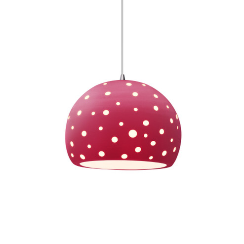 Perforated Medium Globe 1-Light Pendant (254|CER-6583-CRSE-NCKL-WTCD)