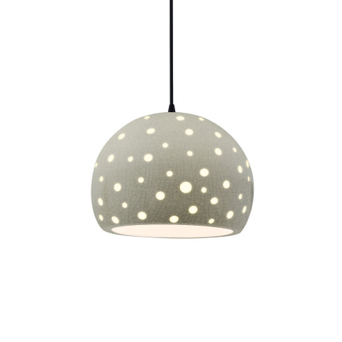 Perforated Medium Globe 1-Light Pendant (254|CER-6583-CKC-MBLK-BKCD-LED1-700)