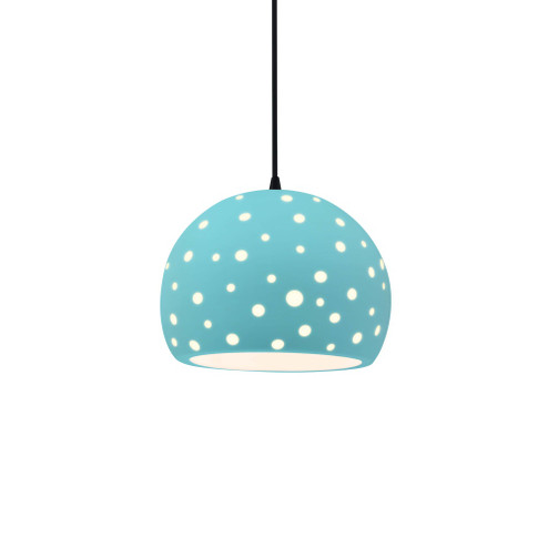 Small Globe 1-Light Pendant (254|CER-6580-RFPL-MBLK-BKCD-LED1-700)