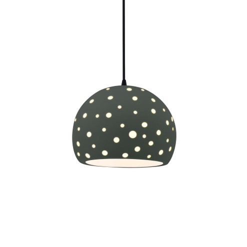 Small Globe 1-Light Pendant (254|CER-6580-PWGN-MBLK-BKCD-LED1-700)