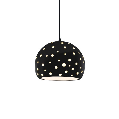 Small Globe 1-Light Pendant (254|CER-6580-BLK-MBLK-BKCD-LED1-700)