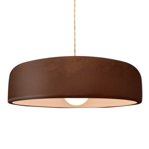 Large Spire 1-Light Pendant (254|CER-6575-RRST-MBLK-BEIG-TWST-LED1-700)