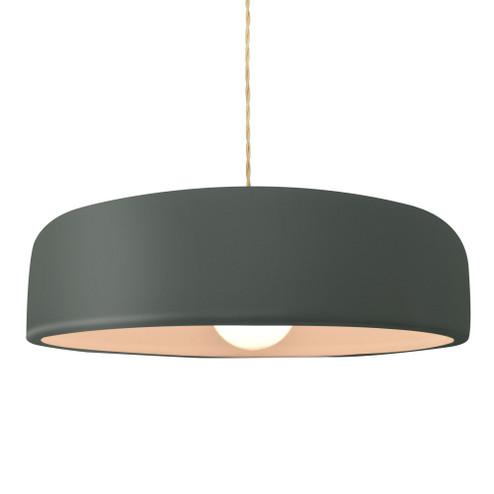 Large Spire 1-Light Pendant (254|CER-6575-PWGN-MBLK-BEIG-TWST-LED1-700)