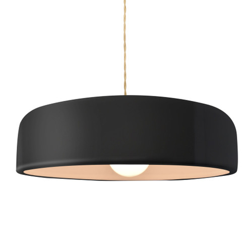 Large Spire 1-Light Pendant (254|CER-6575-BLK-MBLK-BEIG-TWST-LED1-700)