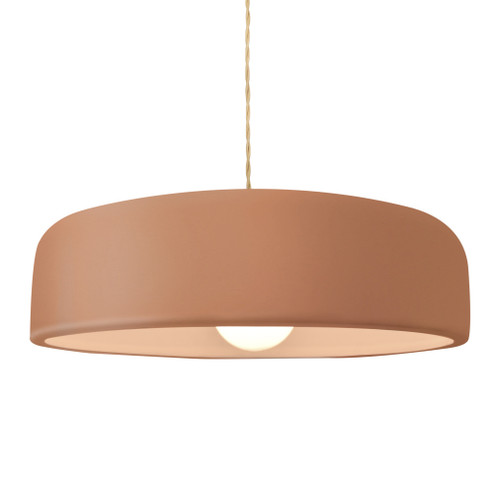 Large Spire 1-Light Pendant (254|CER-6575-ADOB-NCKL-BEIG-TWST-LED1-700)