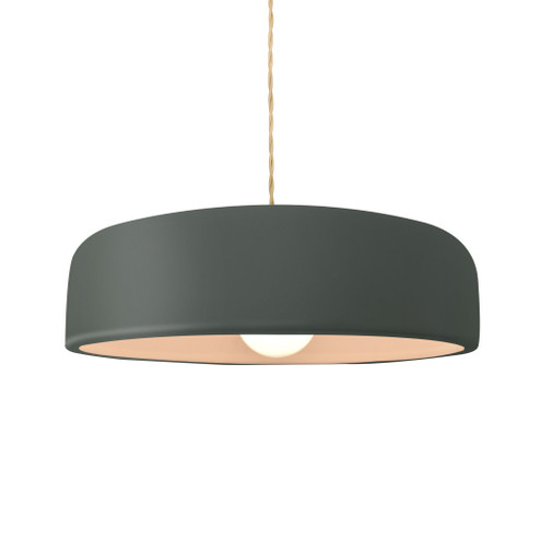 Medium Spire 1-Light Pendant (254|CER-6573-PWGN-NCKL-BEIG-TWST)