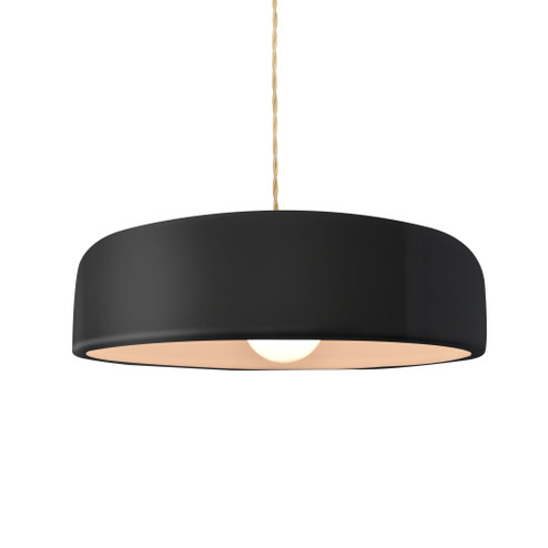 Medium Spire 1-Light Pendant (254|CER-6573-BLK-NCKL-BEIG-TWST)