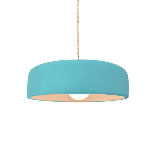 Small Spire 1-Light Pendant (254|CER-6571-RFPL-BRSS-BEIG-TWST)