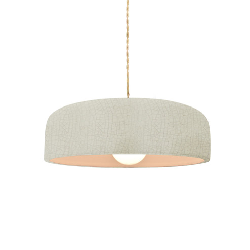 Small Spire 1-Light Pendant (254|CER-6571-CRK-BRSS-BEIG-TWST)