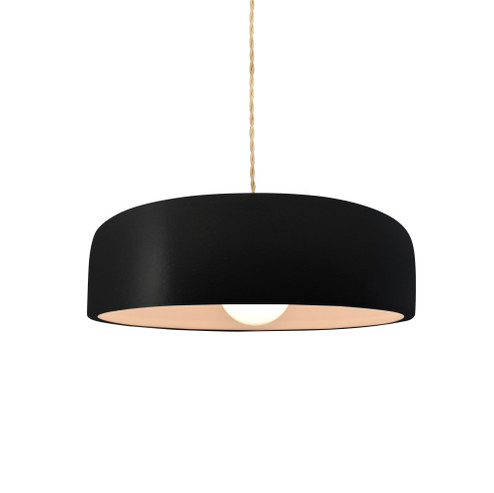 Small Spire 1-Light Pendant (254|CER-6571-CRB-MBLK-BEIG-TWST)