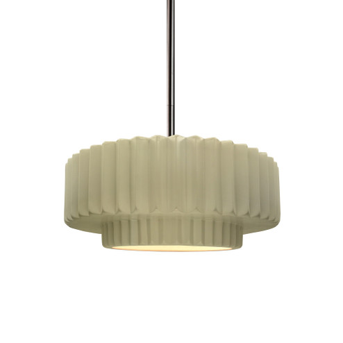 Small Tier Pleated 1-Light Pendant (254|CER-6550-VAN-NCKL-RIGID)
