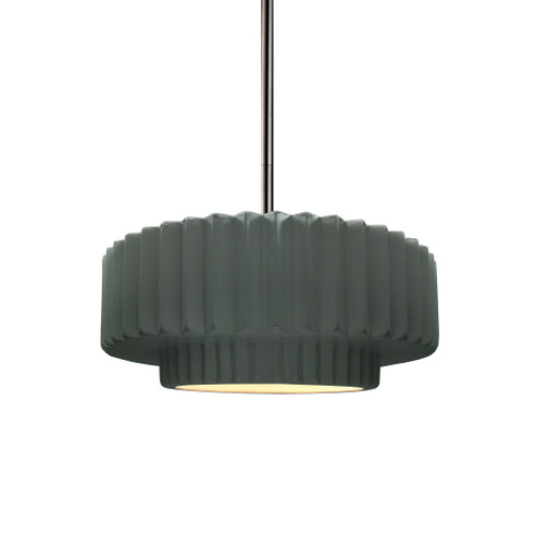 Small Tier Pleated 1-Light Pendant (254|CER-6550-PWGN-NCKL-RIGID)