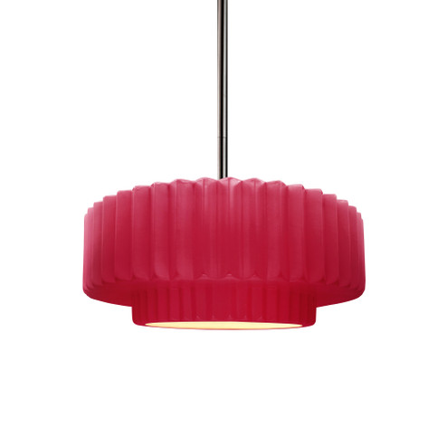 Small Tier Pleated 1-Light Pendant (254|CER-6550-CRSE-NCKL-RIGID)