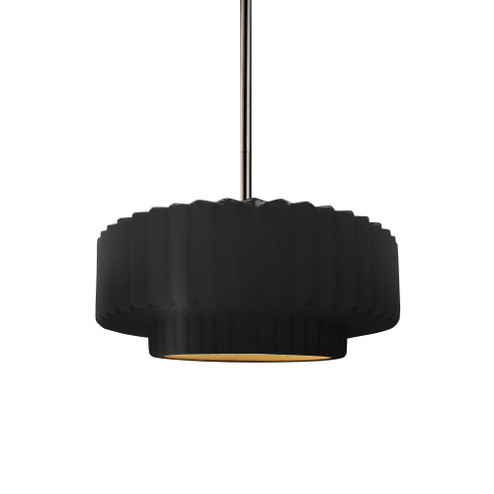 Small Tier Pleated 1-Light Pendant (254|CER-6550-CBGD-NCKL-RIGID-LED1-700)