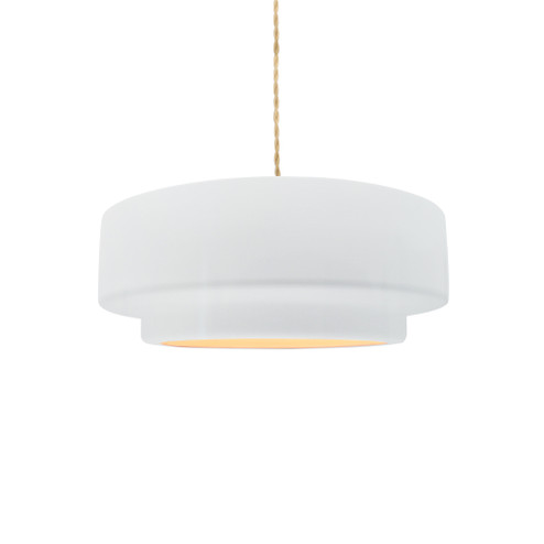 Small Tier 1-Light Pendant (254|CER-6540-WHT-NCKL-BEIG-TWST)